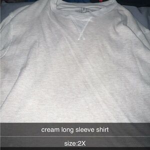 George Men's Cream Long Sleeve Tee